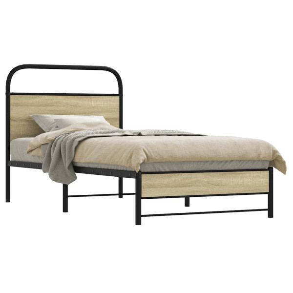 Łóżko Metalowe Rama Łóżka Metalowa Ze Stelażem Pokoj Sypialnia 75x190 cm 830381
