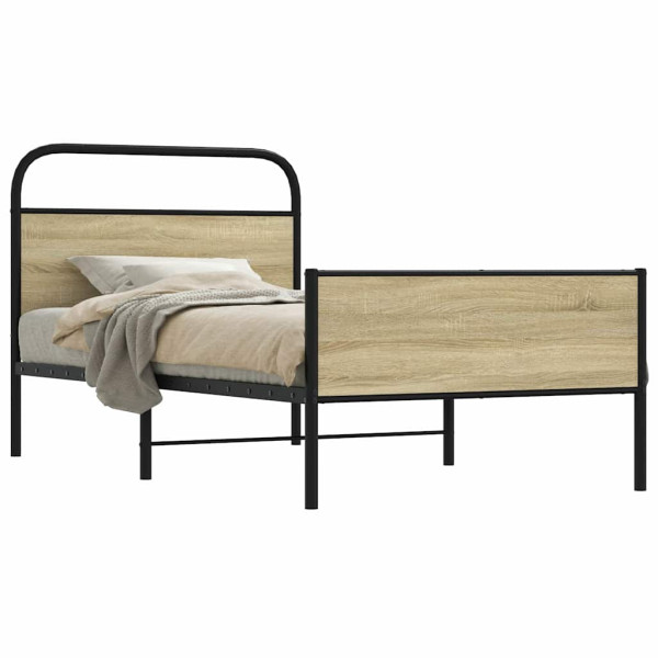 Łóżko Metalowe Rama Łóżka Metalowa Ze Stelażem Pokoj Sypialnia 90x190 cm 830926