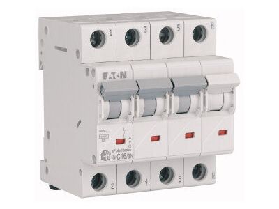 Wyłącznik nadprądowy 4P (3P+N) C 16A 6kA AC, HN-C16/3N | 194911 Eaton