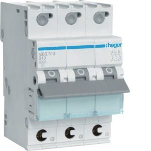 Wyłącznik nadprądowy 6kA 3P B 13A QuickConnect MCB | MBS313 Hager Wyłącznik nadprądowy 6kA 3P B 13A QuickConnect MCB | MBS313 Hager