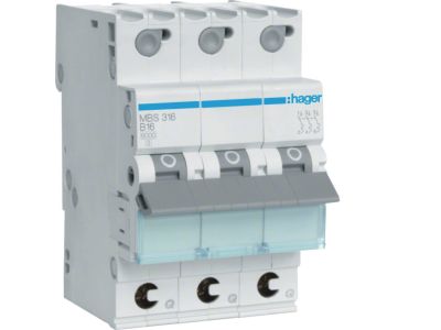 Wyłącznik nadprądowy 6kA B16 3P QuickConnect | MBS316 Hager