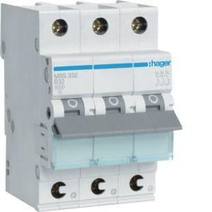 Wyłącznik nadprądowy 6kA 3P B 32A QuickConnect MCB | MBS332 Hager Wyłącznik nadprądowy 6kA 3P B 32A QuickConnect MCB | MBS332 Hager