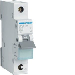 Wyłącznik nadprądowy 6kA 1P C 25A QuickConnect, MCB | MCS125 Hager Wyłącznik nadprądowy 6kA 1P C 25A QuickConnect, MCB | MCS125 Hager