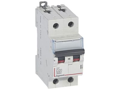 Wyłącznik nadprądowy S 302 2P D 20A 6000A serii DX3 | 408032 Legrand