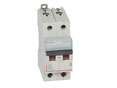 Wyłącznik nadprądowy S 302 2P D 6A 6000A serii DX3 | 408027 Legrand