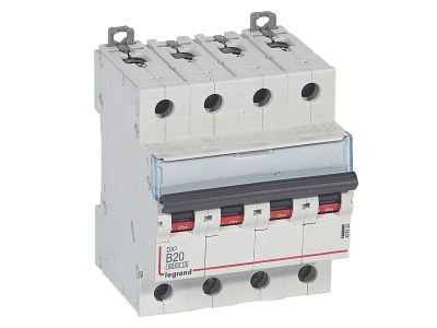 Wyłącznik nadprądowy S 304 4P B 20A 6000A serii DX3 | 407625 Legrand