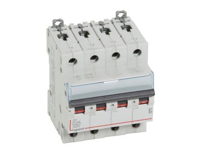 Wyłącznik nadprądowy S 304 4P D 25A 6000A serii DX3 | 408149 Legrand