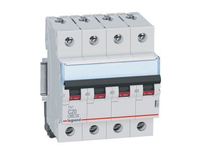 Wyłącznik nadprądowy S304 4P C 20A 6kA serii TX3 | 403563 Legrand