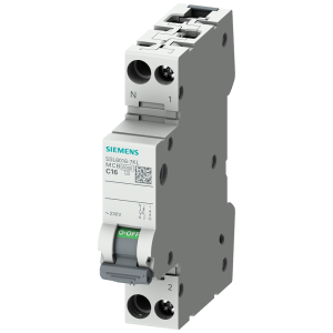 Wyłącznik nadprądowy 230V 6kA, 1+N-bieg./1 DU, N z lewej strony C6 | 5SL6006-7KL Wyłącznik nadprądowy 230V 6kA, 1+N-bieg./1 DU, N z lewej strony C6 | 5SL6006-7KL