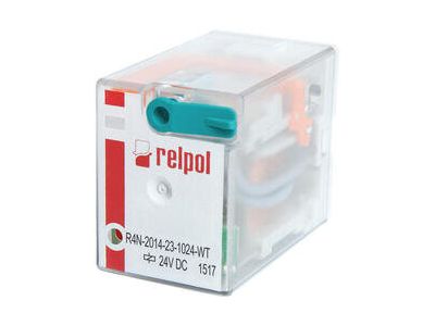 Przekaźnik elektromagnetyczny, przemysłowy 6A 24VDC IP40, R4N-2014-23-1024-WT | A00001 Relpol