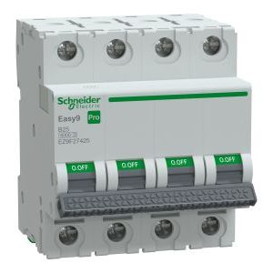 Wyłącznik nadprądowy 4P B 25A 6kA, Easy9 Pro EZ9F-B25-4 | EZ9F27425 Schneider Electric Wyłącznik nadprądowy 4P B 25A 6kA, Easy9 Pro EZ9F-B25-4 | EZ9F27425 Schneider Electric