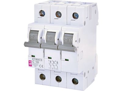 Wyłącznik nadprądowy 3P C 16A 6kA AC ETIMAT 6 | 002145516 Eti