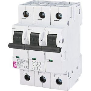 Wyłącznik nadprądowy 3P B 25A 10kA AC ETIMAT10 | 002125718 Eti Wyłącznik nadprądowy 3P B 25A 10kA AC ETIMAT10 | 002125718 Eti