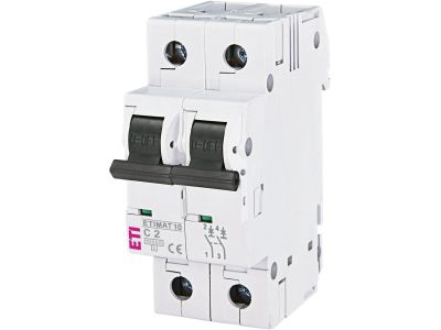 Wyłącznik nadprądowy 2P C 2A 10kA AC ETIMAT10 | 002133708 Eti