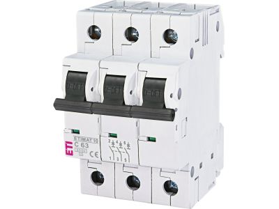 Wyłącznik nadprądowy 3P C 63A 6kA AC ETIMAT10 | 002135722 Eti