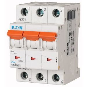 Wyłącznik nadprądowy 3-bieg. PLSM 10kA 63A B, PLSM-B63/3-MW | 242454 Eaton Wyłącznik nadprądowy 3-bieg. PLSM 10kA 63A B, PLSM-B63/3-MW | 242454 Eaton