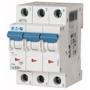 Wyłącznik nadprądowy 3-bieg. PLSM 10kA 20A C, PLSM-C20/3-MW | 242475 Eaton Wyłącznik nadprądowy 3-bieg. PLSM 10kA 20A C, PLSM-C20/3-MW | 242475 Eaton