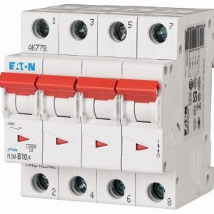 Wyłącznik nadprądowy 4-bieg. PLSM 10kA 10A C PLSM-C10/4-MW | 242608 Eaton Wyłącznik nadprądowy 4-bieg. PLSM 10kA 10A C PLSM-C10/4-MW | 242608 Eaton