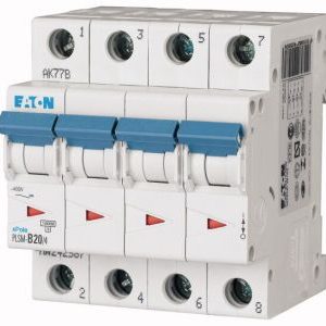 Wyłącznik nadprądowy 4-bieg. PLSM 10kA 20A C PLSM-C20/4-MW | 242613 Eaton Wyłącznik nadprądowy 4-bieg. PLSM 10kA 20A C PLSM-C20/4-MW | 242613 Eaton