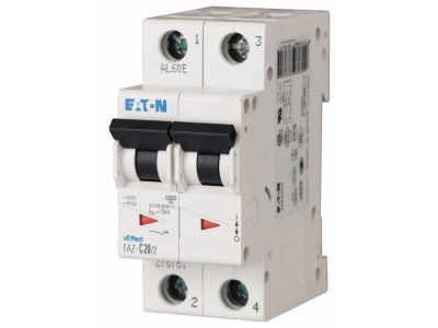 Wyłącznik nadprądowy 2P C 0,5A 15kA AC, FAZ-C0,5/2 | 278743 Eaton