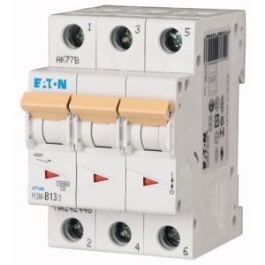 Wyłącznik nadprądowy 3-bieg. PLSM 10kA 13A C, PLSM-C13/3-MW | 242472 Eaton Wyłącznik nadprądowy 3-bieg. PLSM 10kA 13A C, PLSM-C13/3-MW | 242472 Eaton