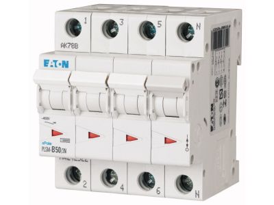 Wyłącznik nadprądowy 4-bieg. (3P+N) PLSM 10kA, PLSM-C50/3N-MW | 242548 Eaton