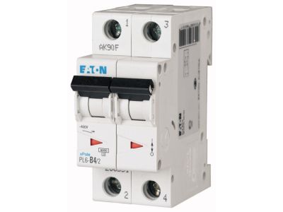 Wyłącznik nadprądowy 2P B 4A 6kA AC, PL6-B4/2 | 286551 Eaton