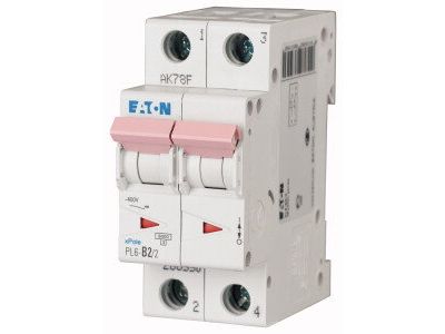 Wyłącznik nadprądowy 2P C 2A 6kA AC, PL6-C2/2 | 286562 Eaton