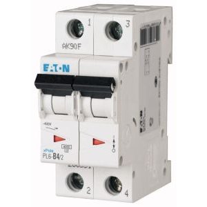 Wyłącznik nadprądowy 2P C 4A 6kA AC, PL6-C4/2 | 286563 Eaton Wyłącznik nadprądowy 2P C 4A 6kA AC, PL6-C4/2 | 286563 Eaton