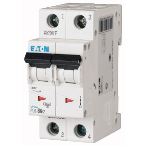 Wyłącznik nadprądowy 2P C 6A 6kA AC, PL6-C6/2 | 286564 Eaton Wyłącznik nadprądowy 2P C 6A 6kA AC, PL6-C6/2 | 286564 Eaton