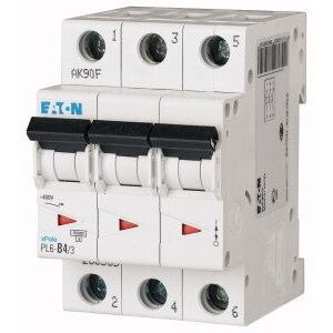 Wyłącznik nadprądowy 3P B 4A 6kA AC, PL6-B4/3 | 286585 Eaton