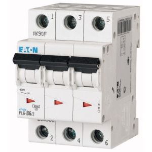Wyłącznik nadprądowy 3P B 6A 6kA AC, PL6-B6/3 | 286586 Eaton Wyłącznik nadprądowy 3P B 6A 6kA AC, PL6-B6/3 | 286586 Eaton