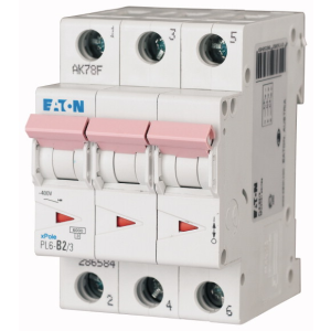 Wyłącznik nadprądowy 3P C 2A 6kA AC, PL6-C2/3 | 286596 Eaton Wyłącznik nadprądowy 3P C 2A 6kA AC, PL6-C2/3 | 286596 Eaton