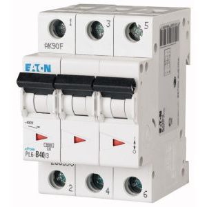 Wyłącznik nadprądowy 3P C 40A 6kA AC, PL6-C40/3 | 286605 Eaton Wyłącznik nadprądowy 3P C 40A 6kA AC, PL6-C40/3 | 286605 Eaton