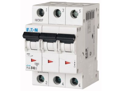 Wyłącznik nadprądowy 3P C 40A 6kA AC, PL6-C40/3 | 286605 Eaton