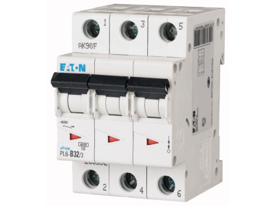 Wyłącznik nadprądowy 3P D 32A 6kA AC, PL6-D32/3 | 286616 Eaton