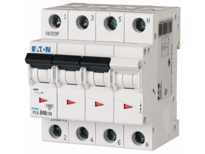 Wyłącznik nadprądowy 4P (3P+N) D 40A 6kA AC, PL6-D40/3N | 165044 Eaton